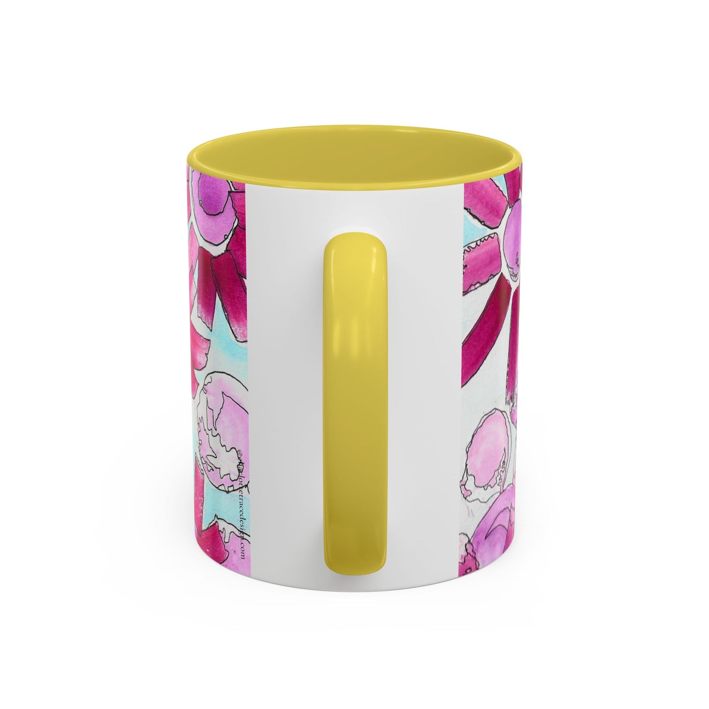 Pink Floral Watercolor Coffee Mug 11oz