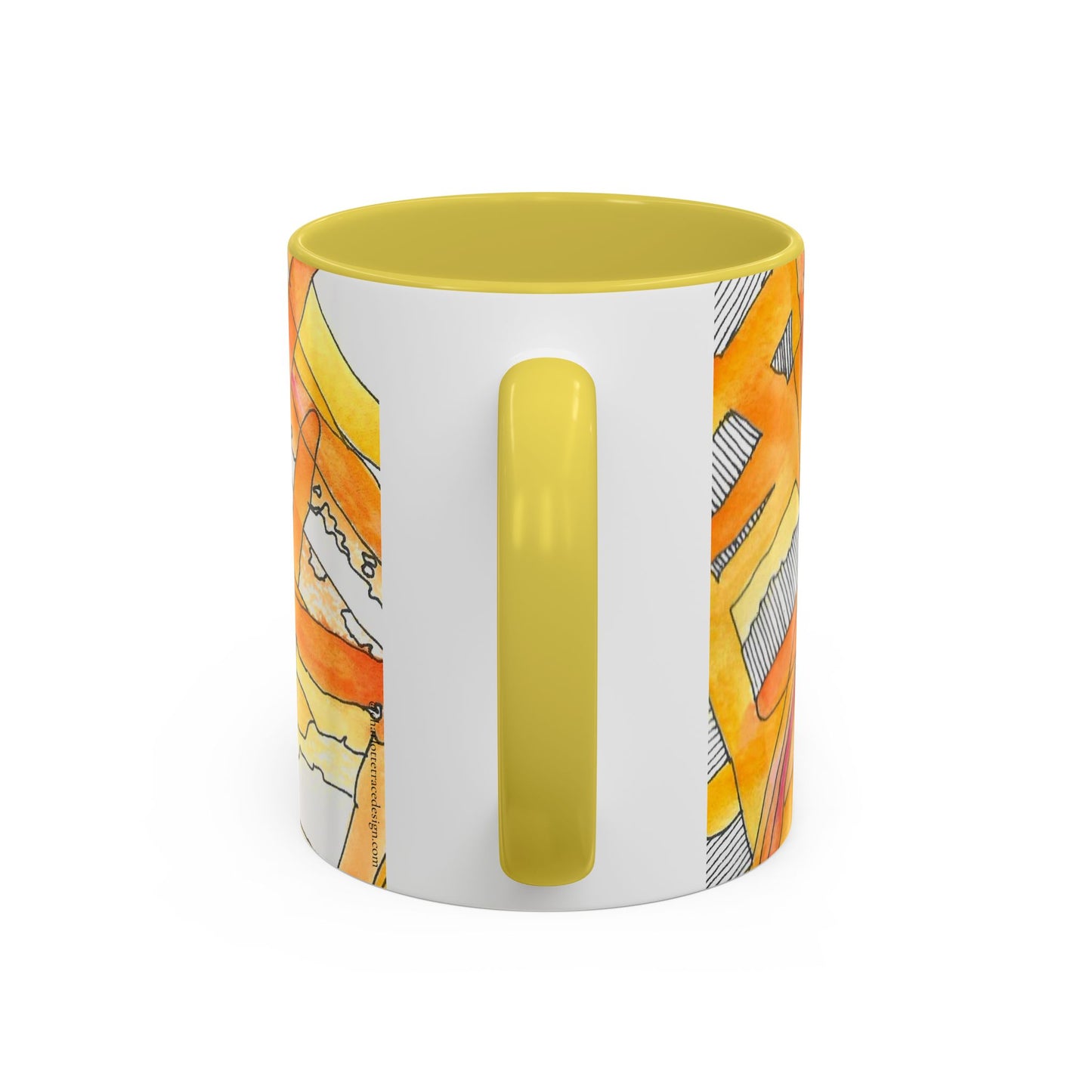 Abstract Orange Watercolor Mug — Vibrant Hand-Painted 11oz Ceramic Coffee Mug