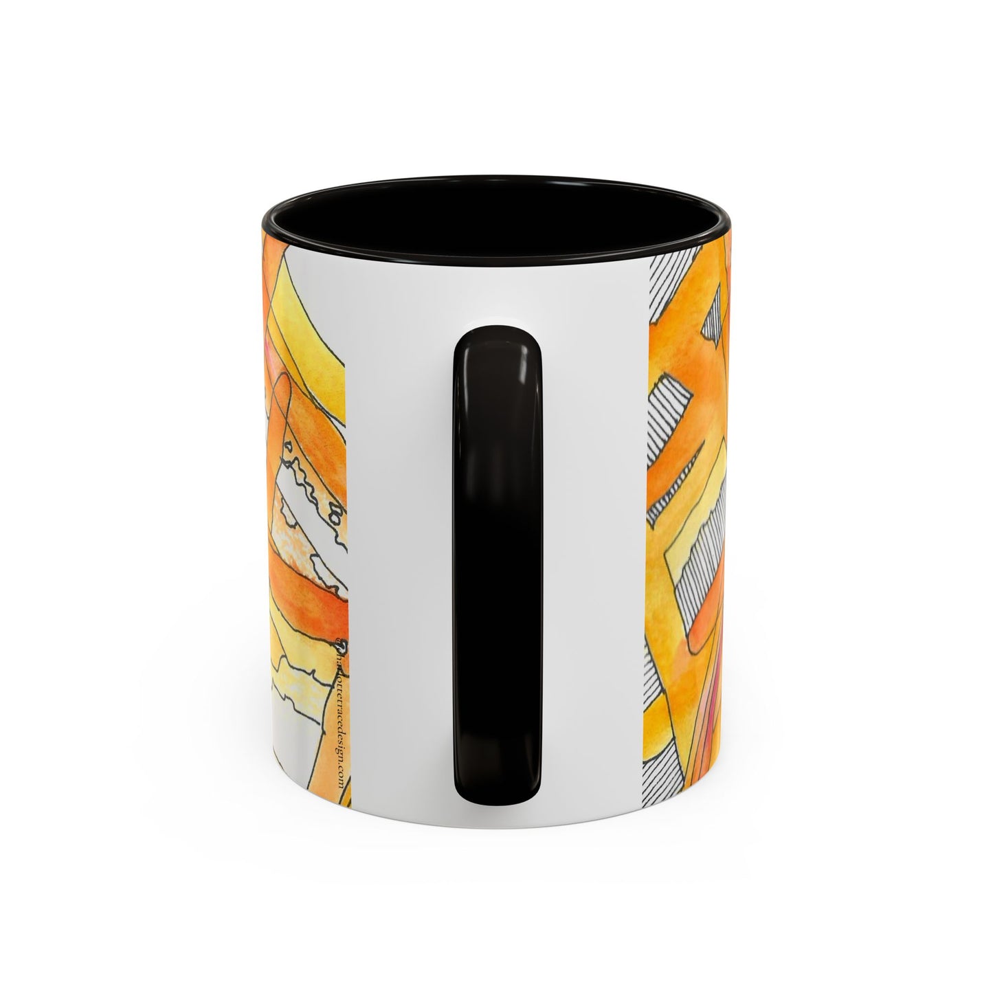 Abstract Orange Watercolor Mug — Vibrant Hand-Painted 11oz Ceramic Coffee Mug
