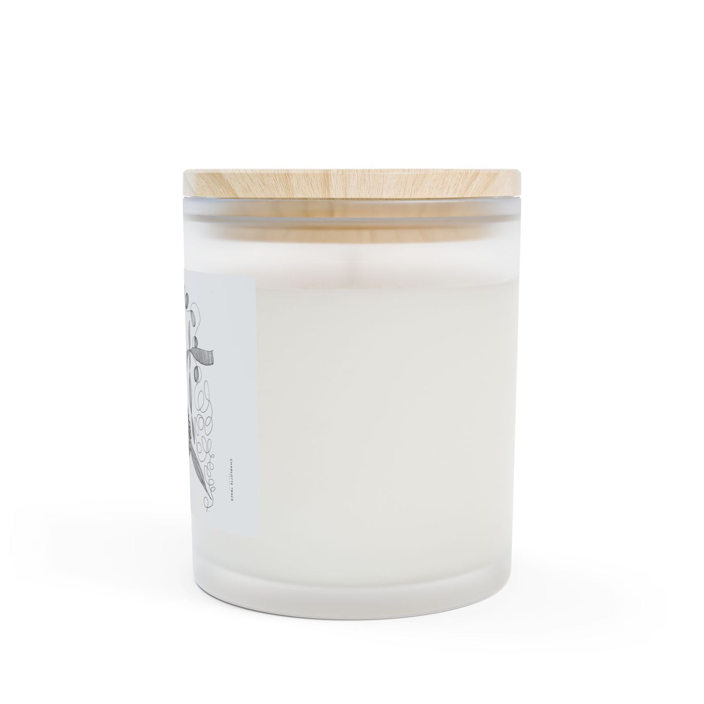 Vanilla Frosted Glass Candle – 11oz Scented Soy Candle with Wooden Lid