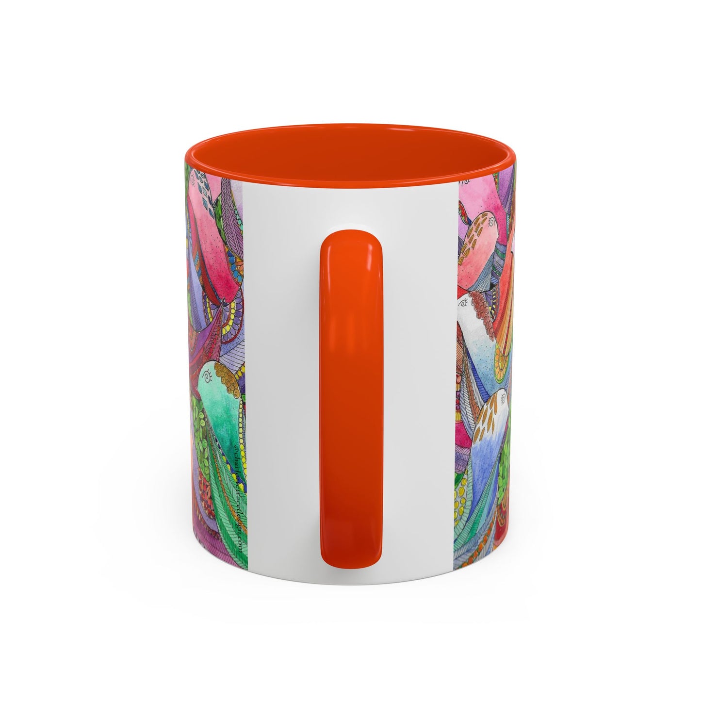 Colorful Pigeon Bird Mug — Vibrant Watercolor Bird Coffee Cup (11oz)