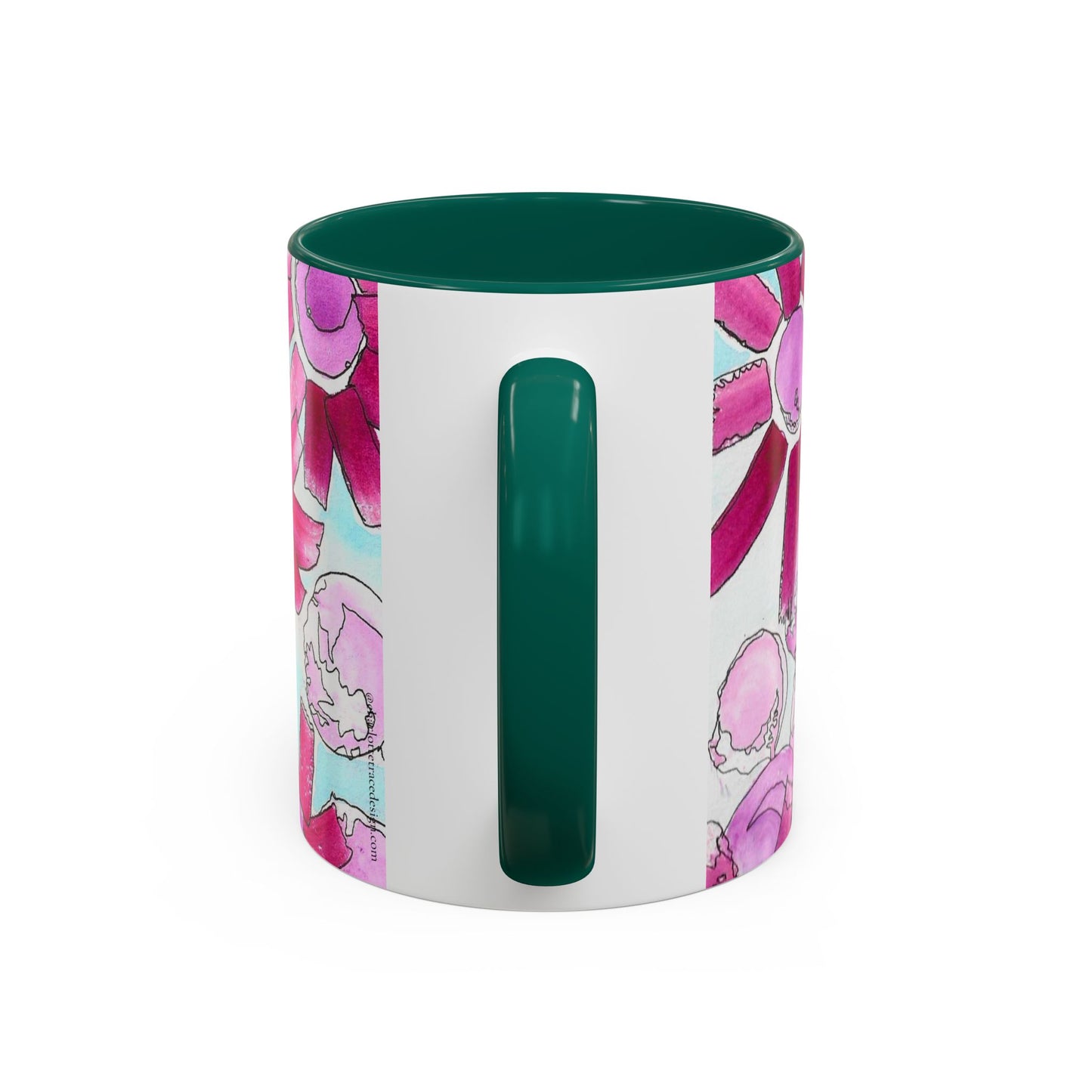 Pink Floral Watercolor Coffee Mug 11oz