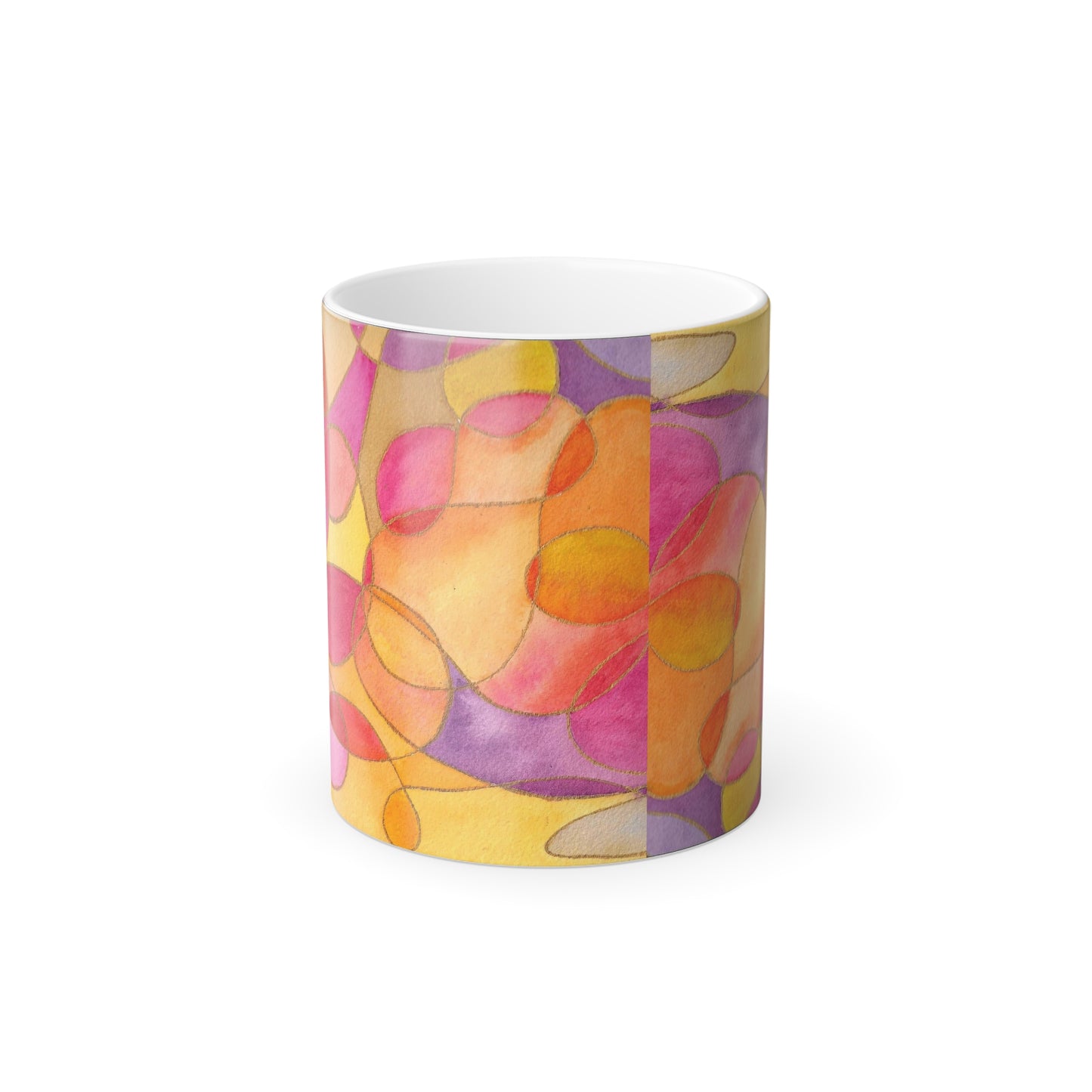 Color Morphing Mug — Abstract Watercolor Floral 11oz