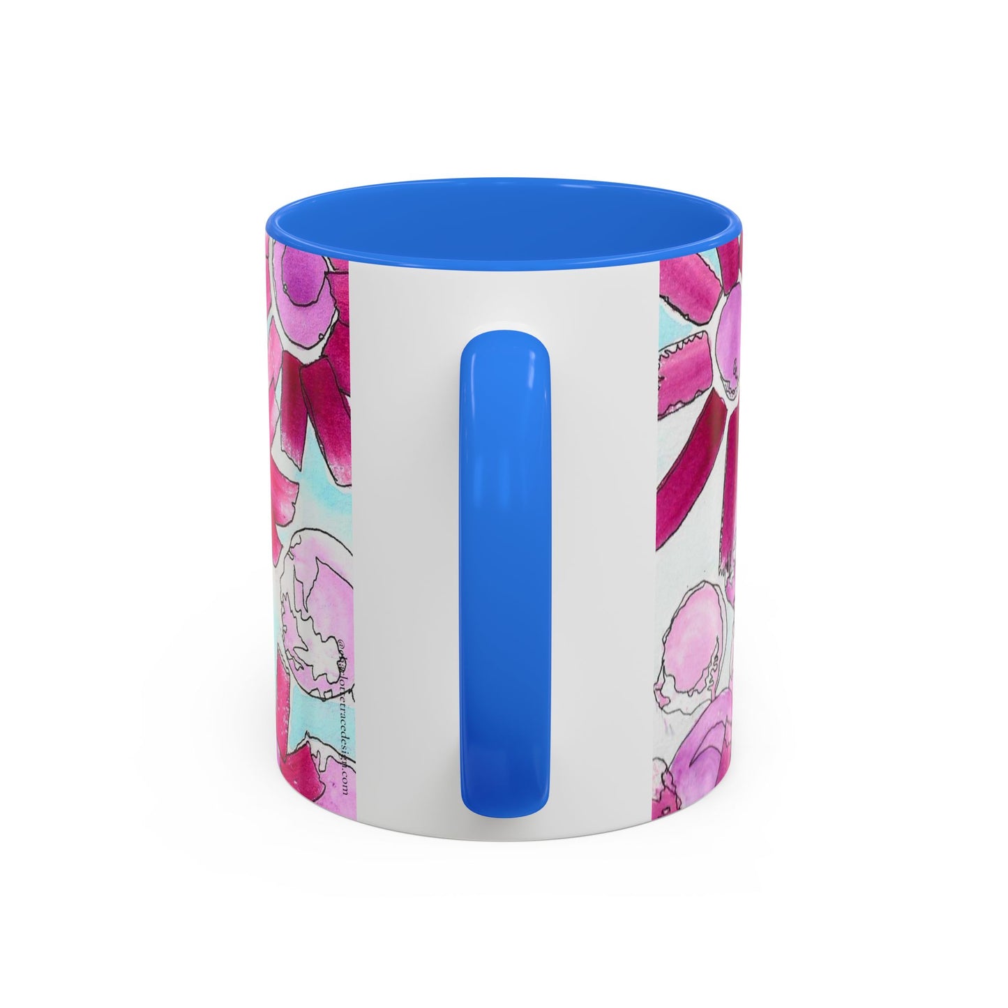 Pink Floral Watercolor Coffee Mug 11oz
