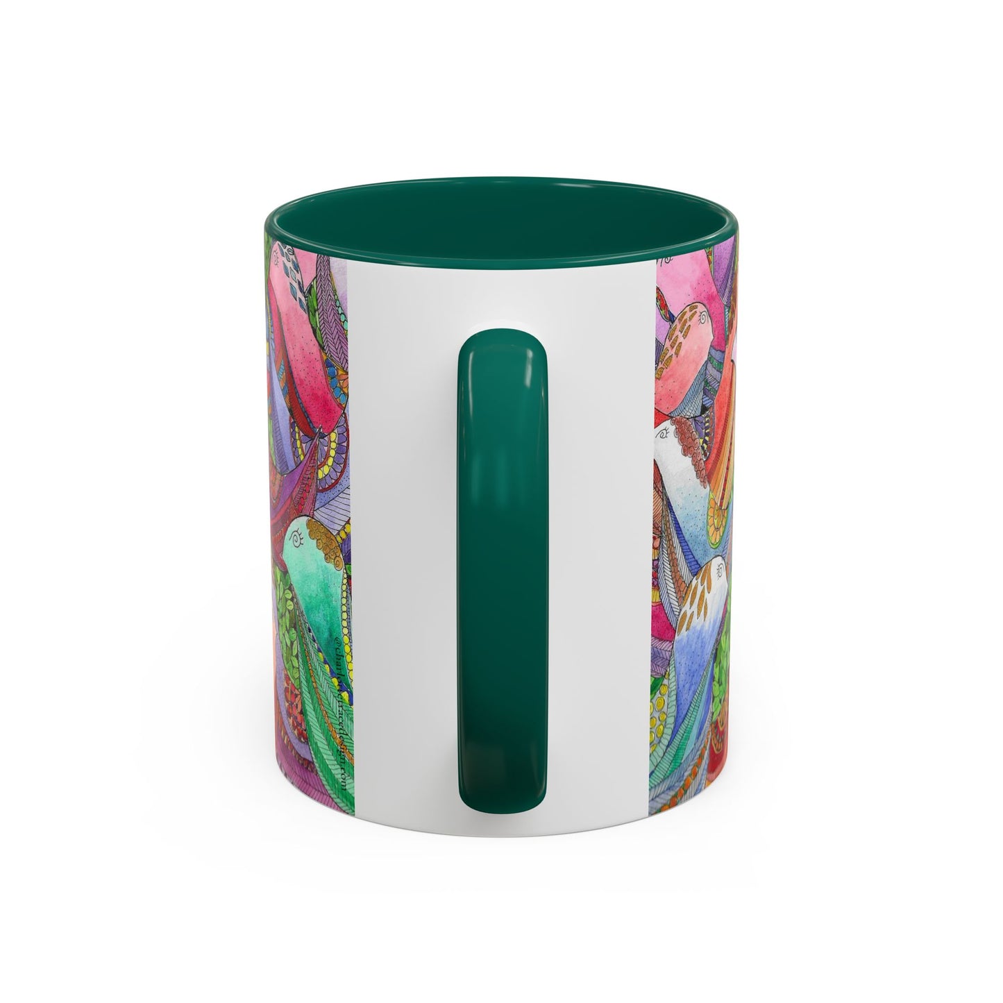 Colorful Pigeon Bird Mug — Vibrant Watercolor Bird Coffee Cup (11oz)