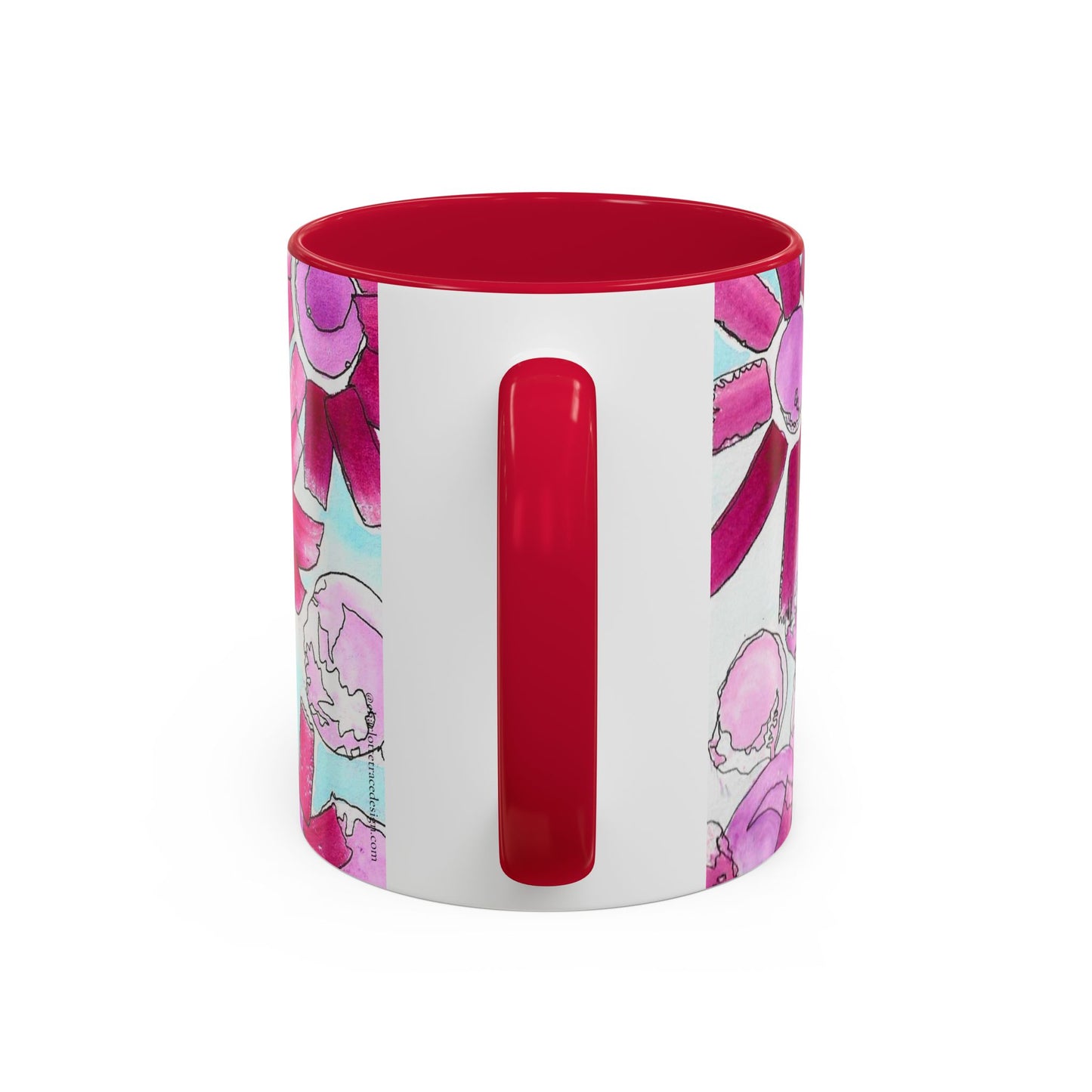 Pink Floral Watercolor Coffee Mug 11oz
