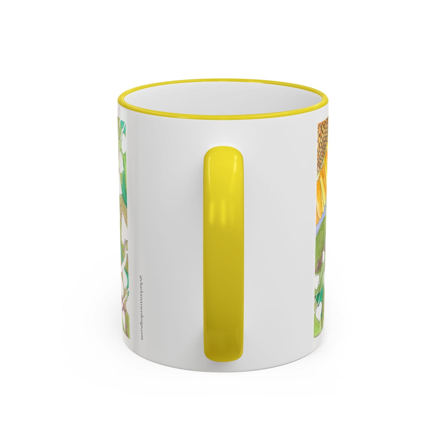 Inspirational Sunflower Accent Rim Mug — "Another day of endless possibilities" 11oz