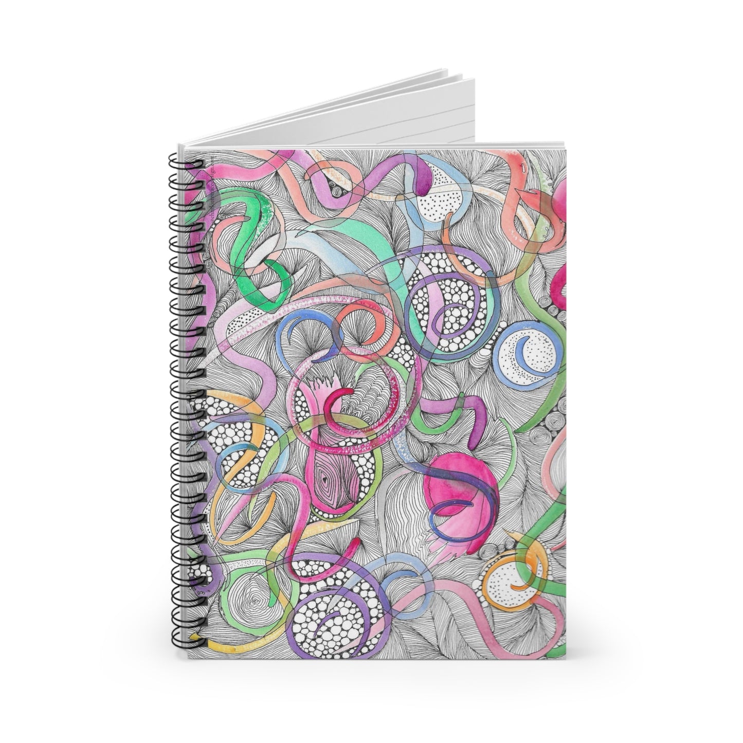 Abstract Colorful Swirls Spiral Notebook — Ruled Lined Journal