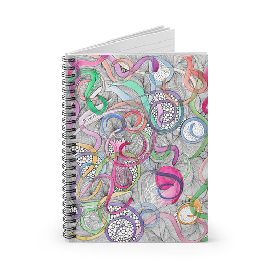 Abstract Colorful Swirls Spiral Notebook — Ruled Lined Journal