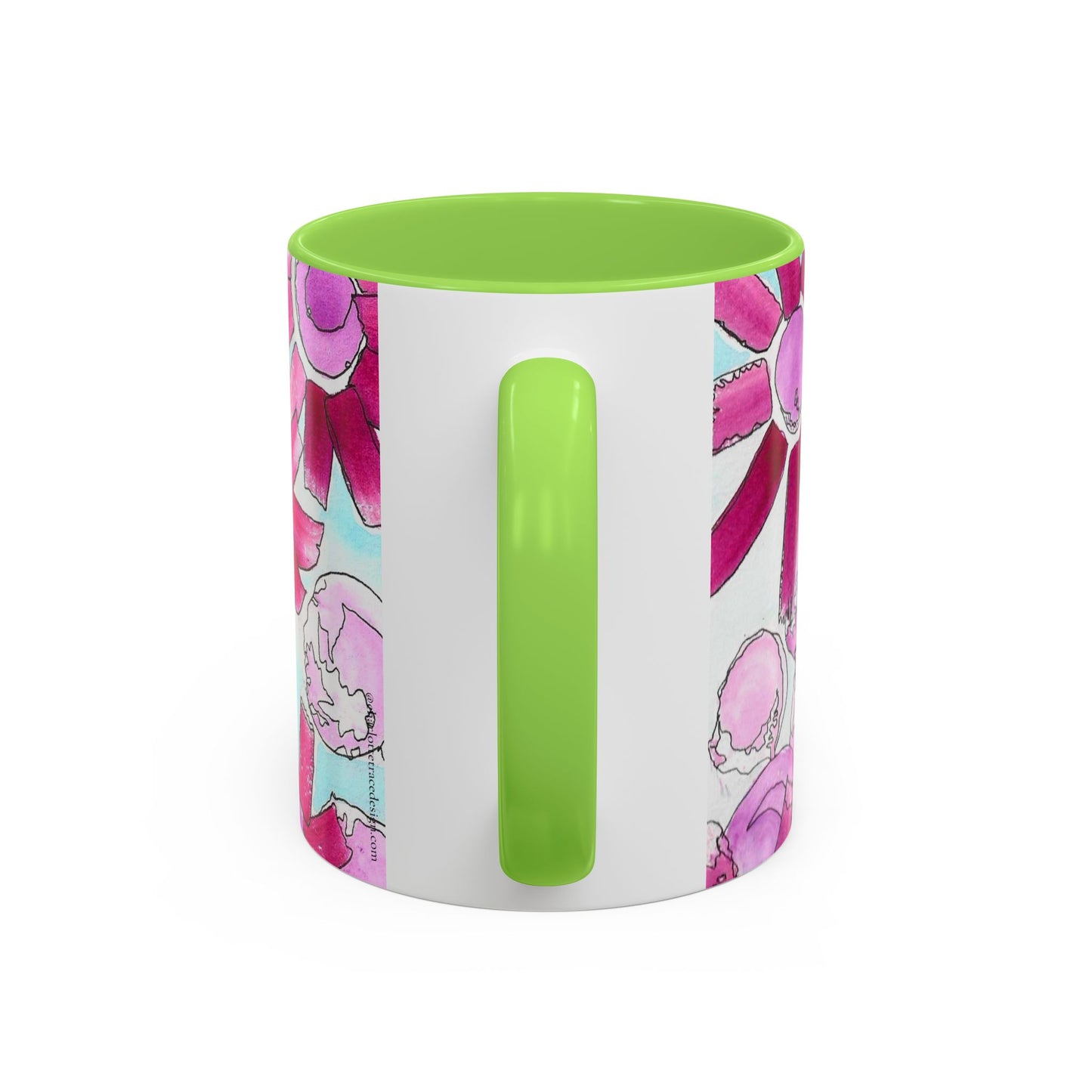 Pink Floral Watercolor Coffee Mug 11oz