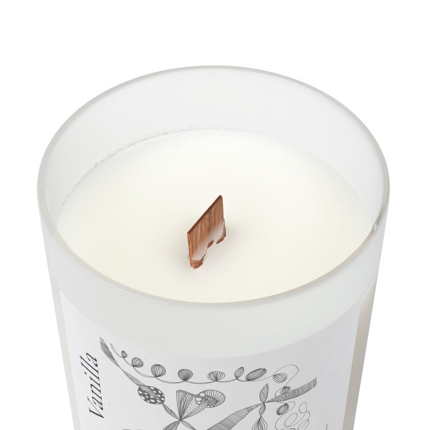 Vanilla Frosted Glass Candle – 11oz Scented Soy Candle with Wooden Lid