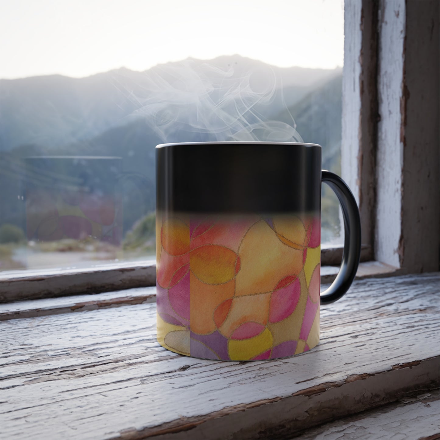 Color Morphing Mug — Abstract Watercolor Floral 11oz