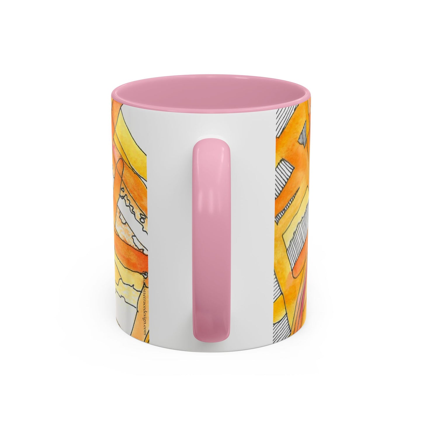 Abstract Orange Watercolor Mug — Vibrant Hand-Painted 11oz Ceramic Coffee Mug