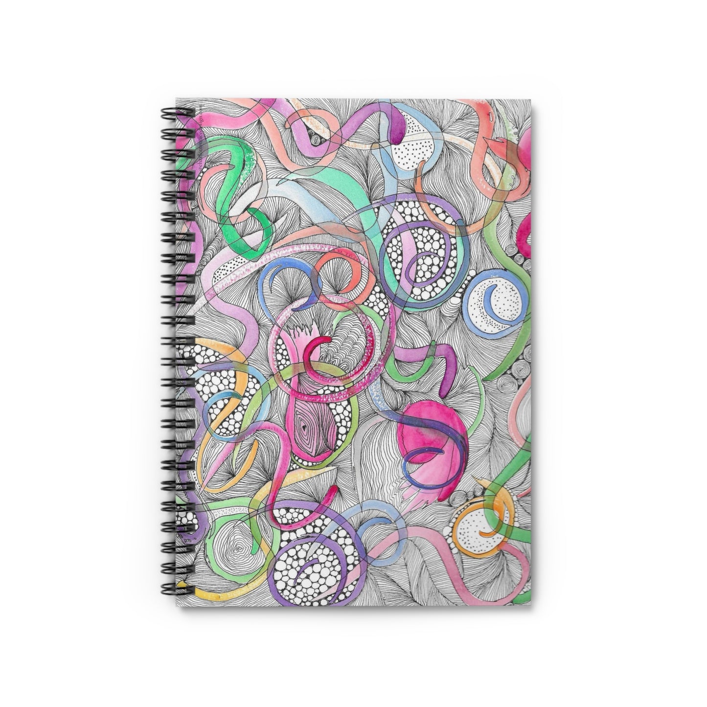 Abstract Colorful Swirls Spiral Notebook — Ruled Lined Journal