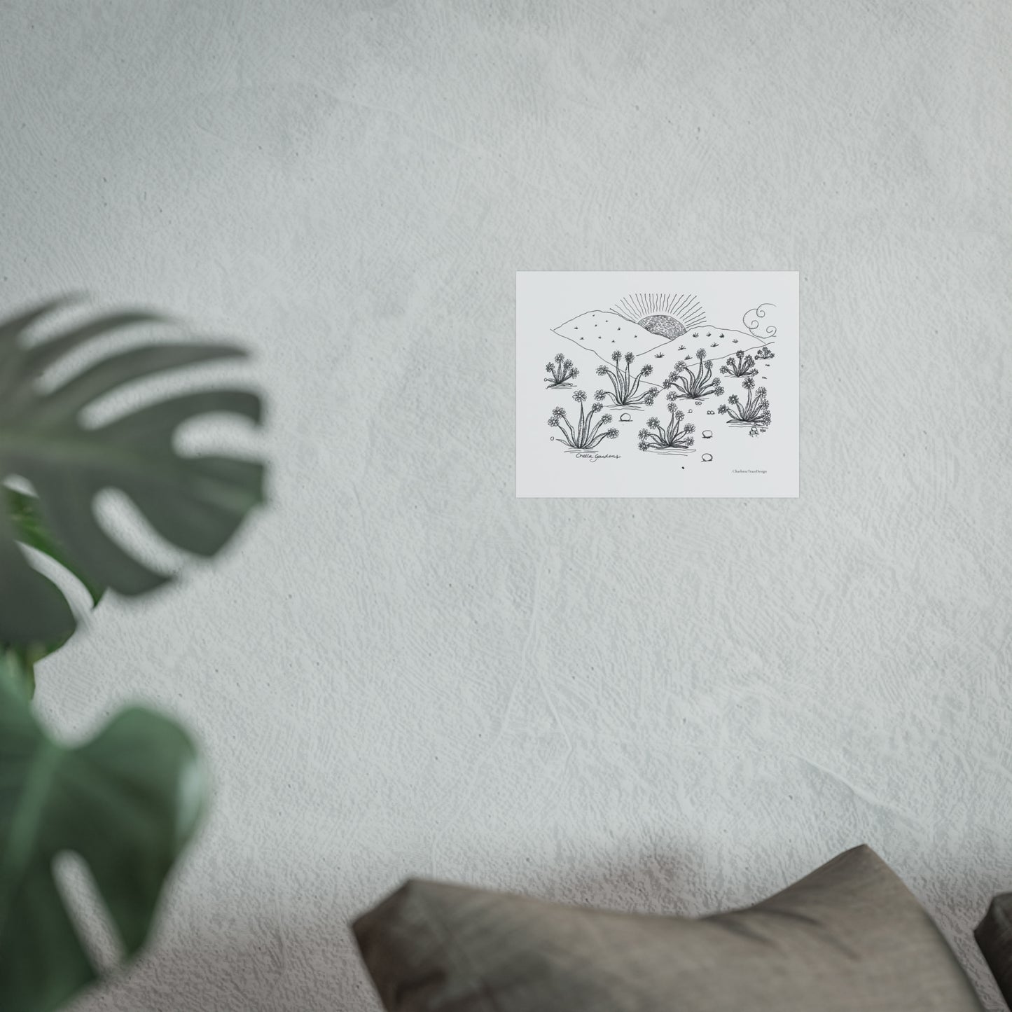 Cholla Gardens Desert Flowers Fine Art Poster — Minimal Botanical Landscape Wall Art