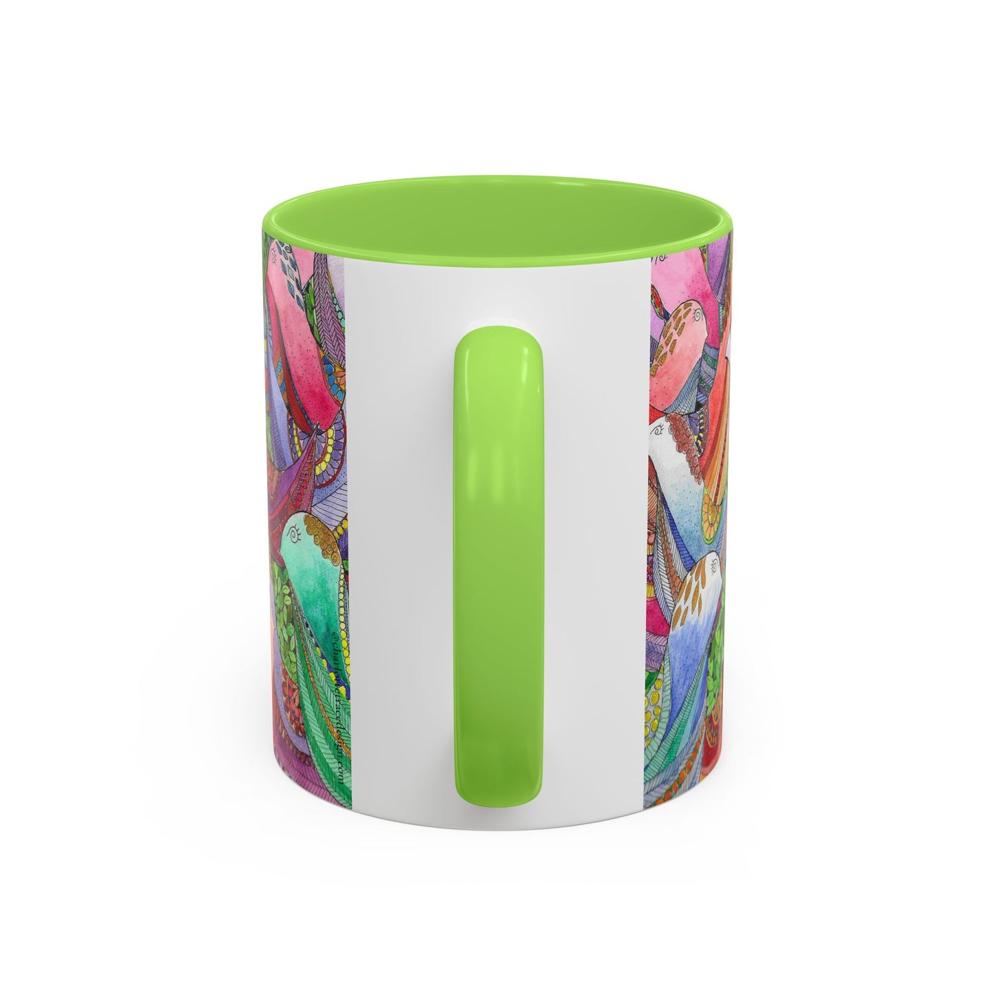 Colorful Pigeon Bird Mug — Vibrant Watercolor Bird Coffee Cup (11oz)