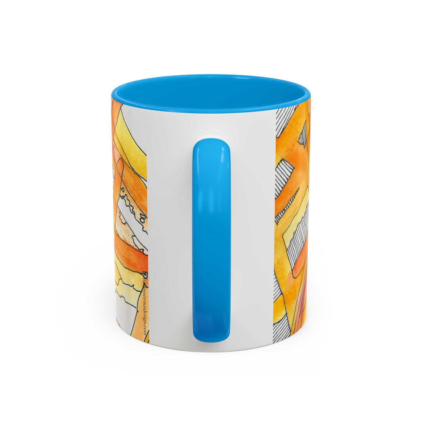 Abstract Orange Watercolor Mug — Vibrant Hand-Painted 11oz Ceramic Coffee Mug