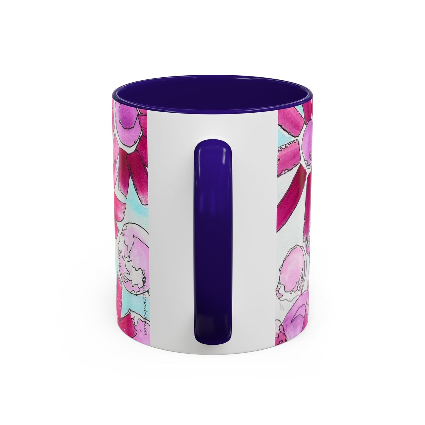 Pink Floral Watercolor Coffee Mug 11oz