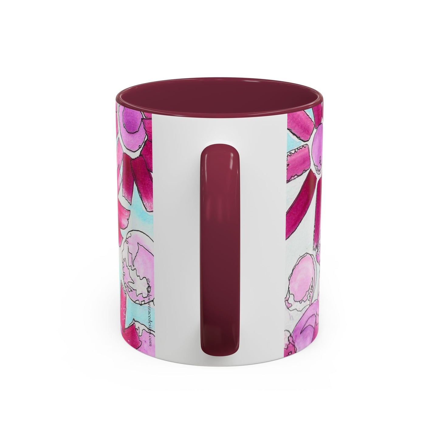 Pink Floral Watercolor Coffee Mug 11oz