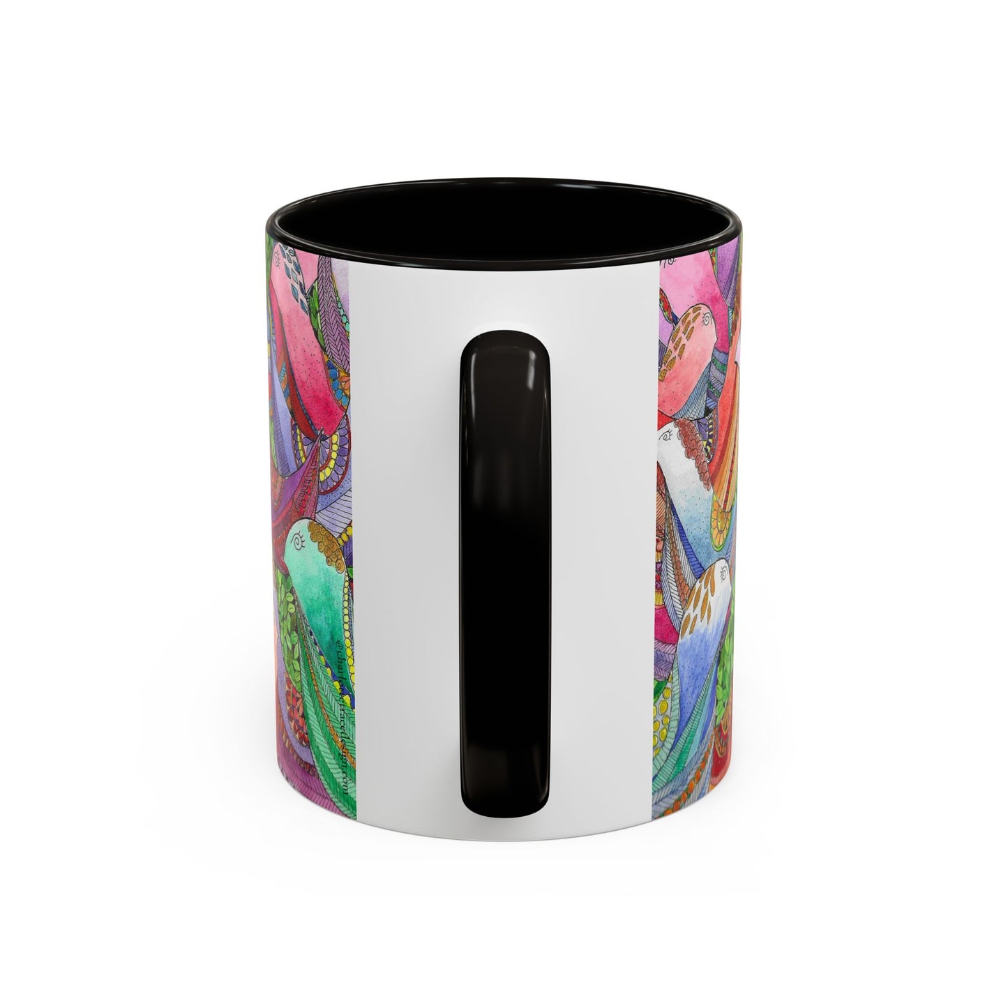 Colorful Pigeon Bird Mug — Vibrant Watercolor Bird Coffee Cup (11oz)