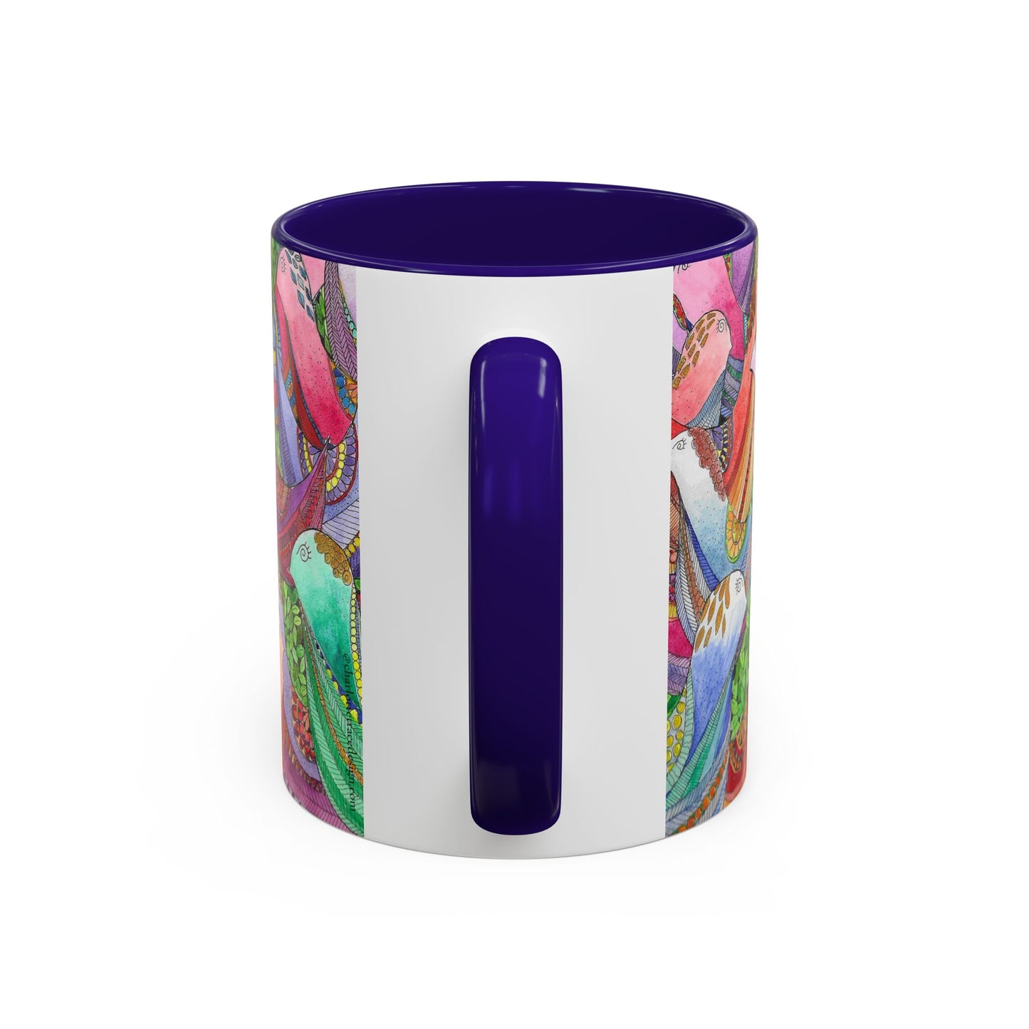 Colorful Pigeon Bird Mug — Vibrant Watercolor Bird Coffee Cup (11oz)