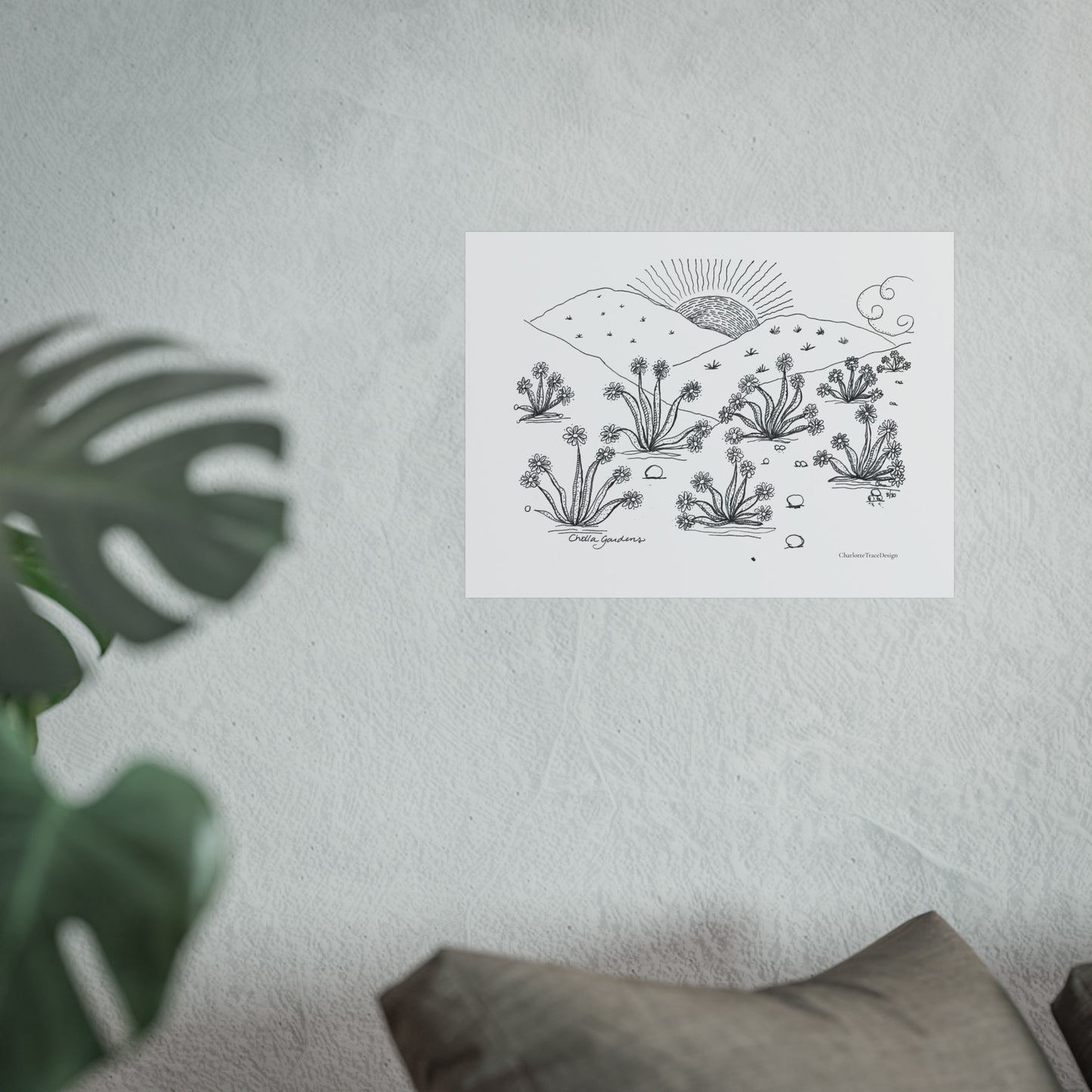 Cholla Gardens Desert Flowers Fine Art Poster — Minimal Botanical Landscape Wall Art