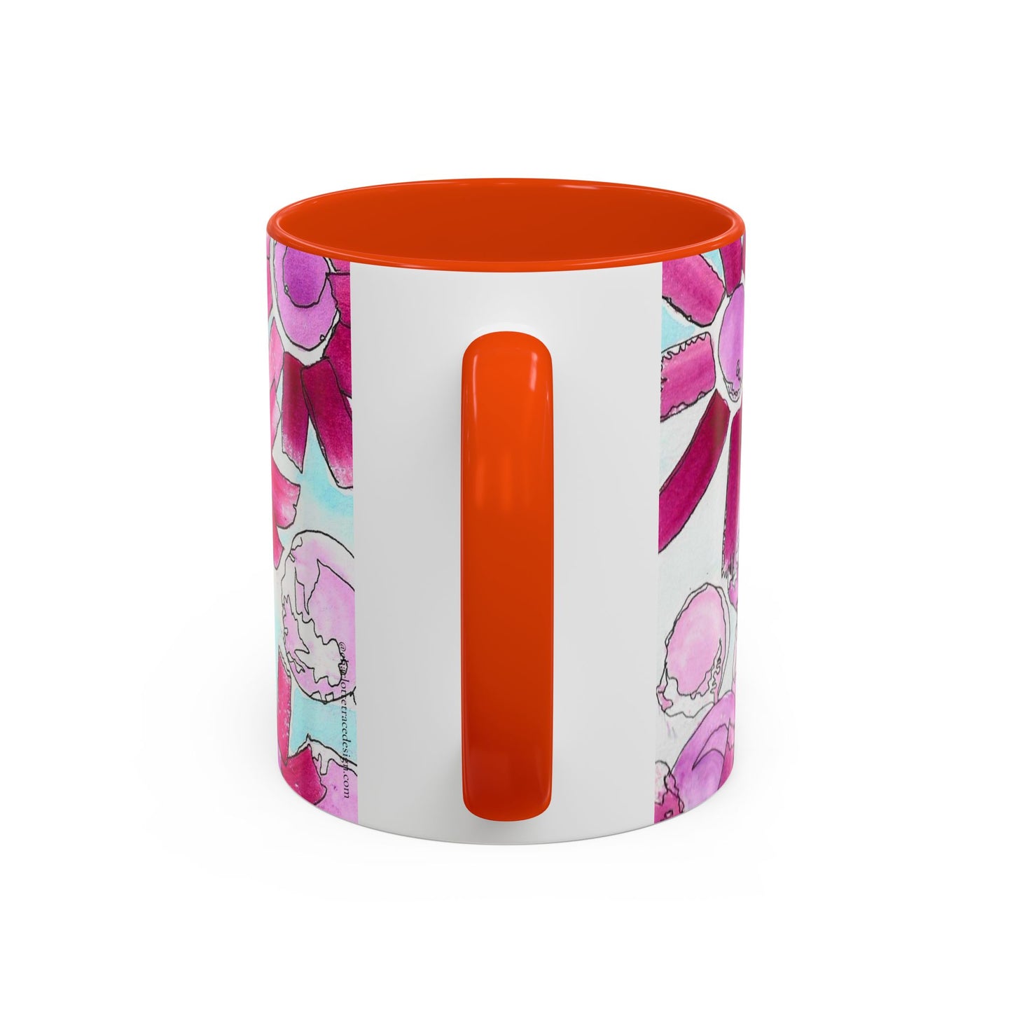 Pink Floral Watercolor Coffee Mug 11oz
