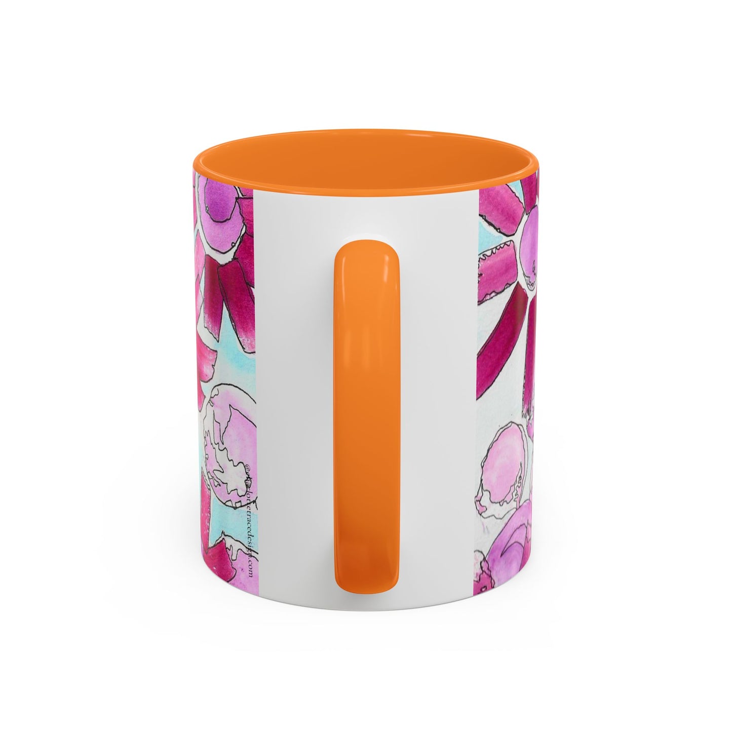 Pink Floral Watercolor Coffee Mug 11oz
