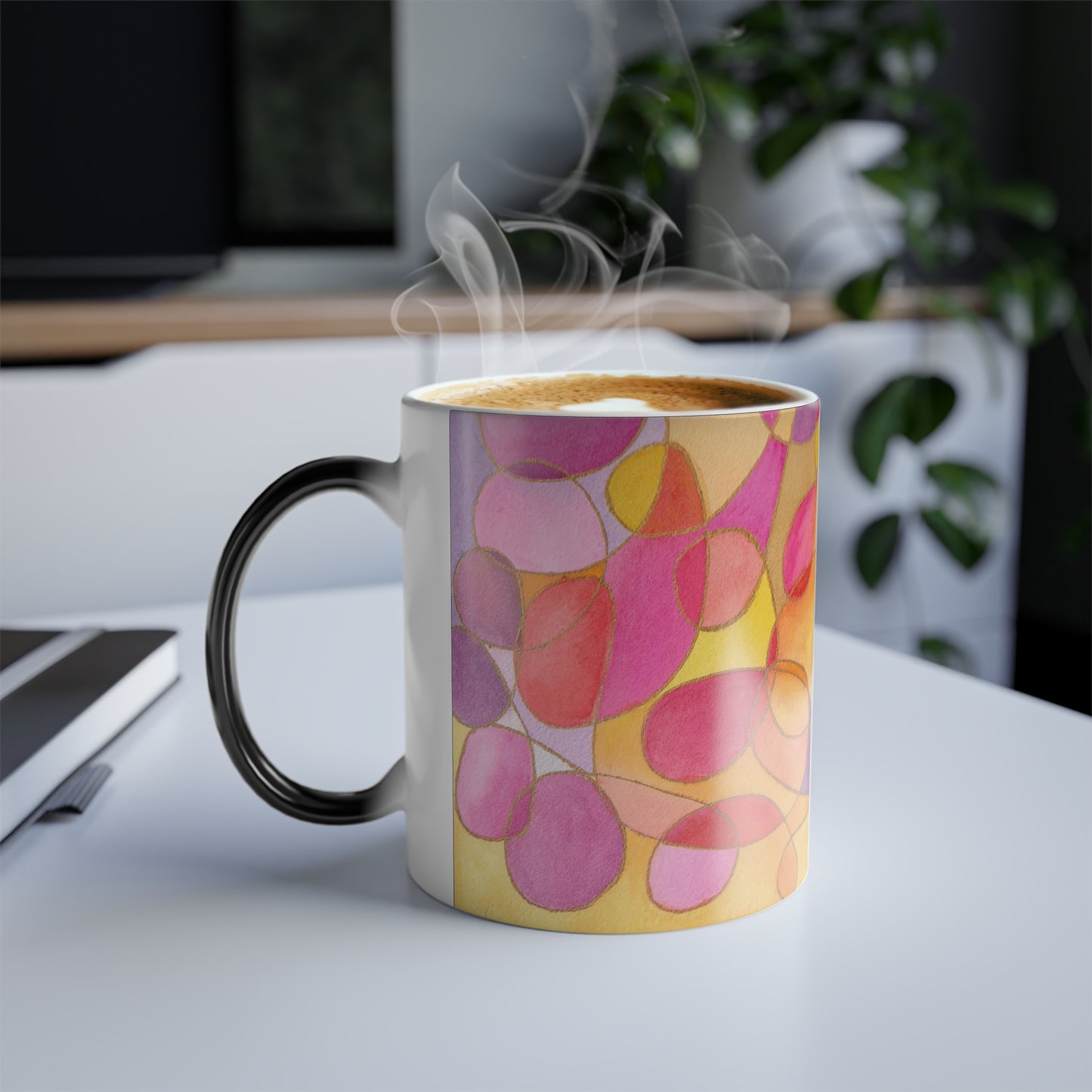 Color Morphing Mug — Abstract Watercolor Floral 11oz