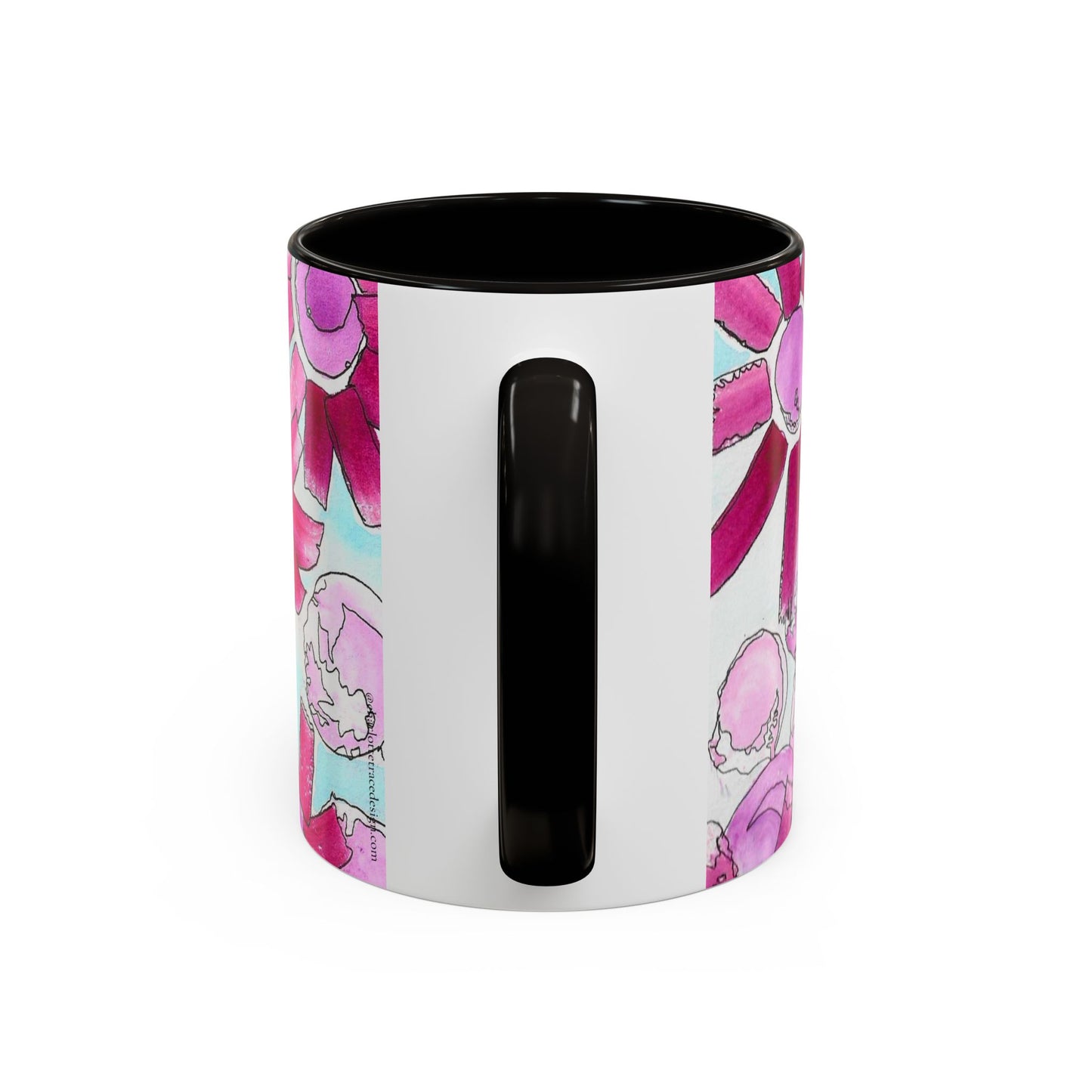 Pink Floral Watercolor Coffee Mug 11oz