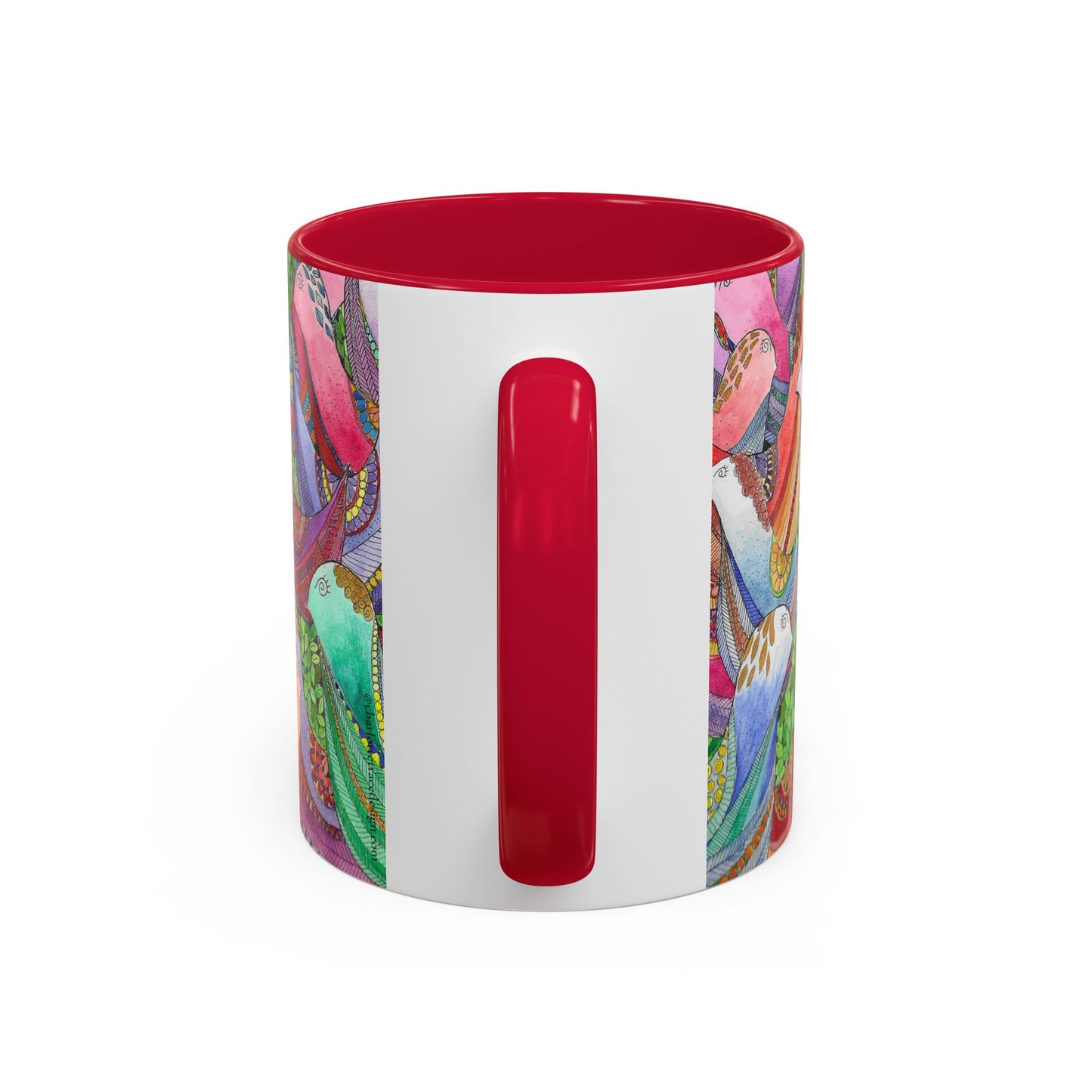Colorful Pigeon Bird Mug — Vibrant Watercolor Bird Coffee Cup (11oz)