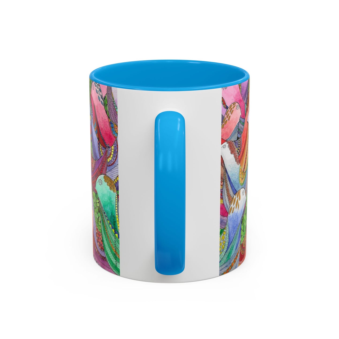 Colorful Pigeon Bird Mug — Vibrant Watercolor Bird Coffee Cup (11oz)