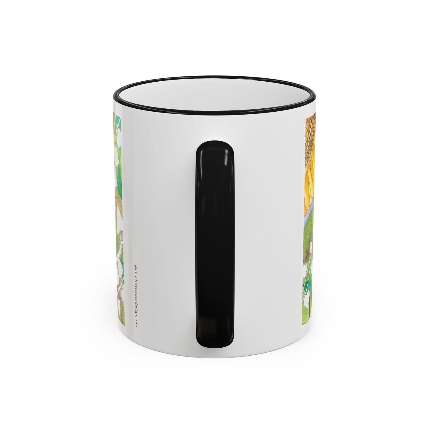 Inspirational Sunflower Accent Rim Mug — "Another day of endless possibilities" 11oz