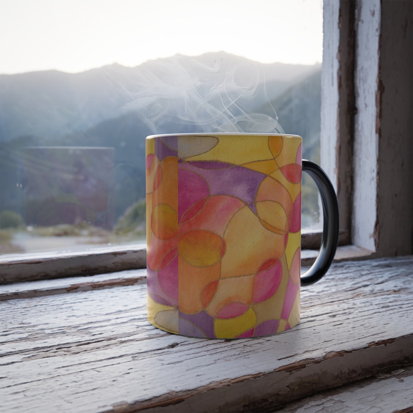 Color Morphing Mug — Abstract Watercolor Floral 11oz