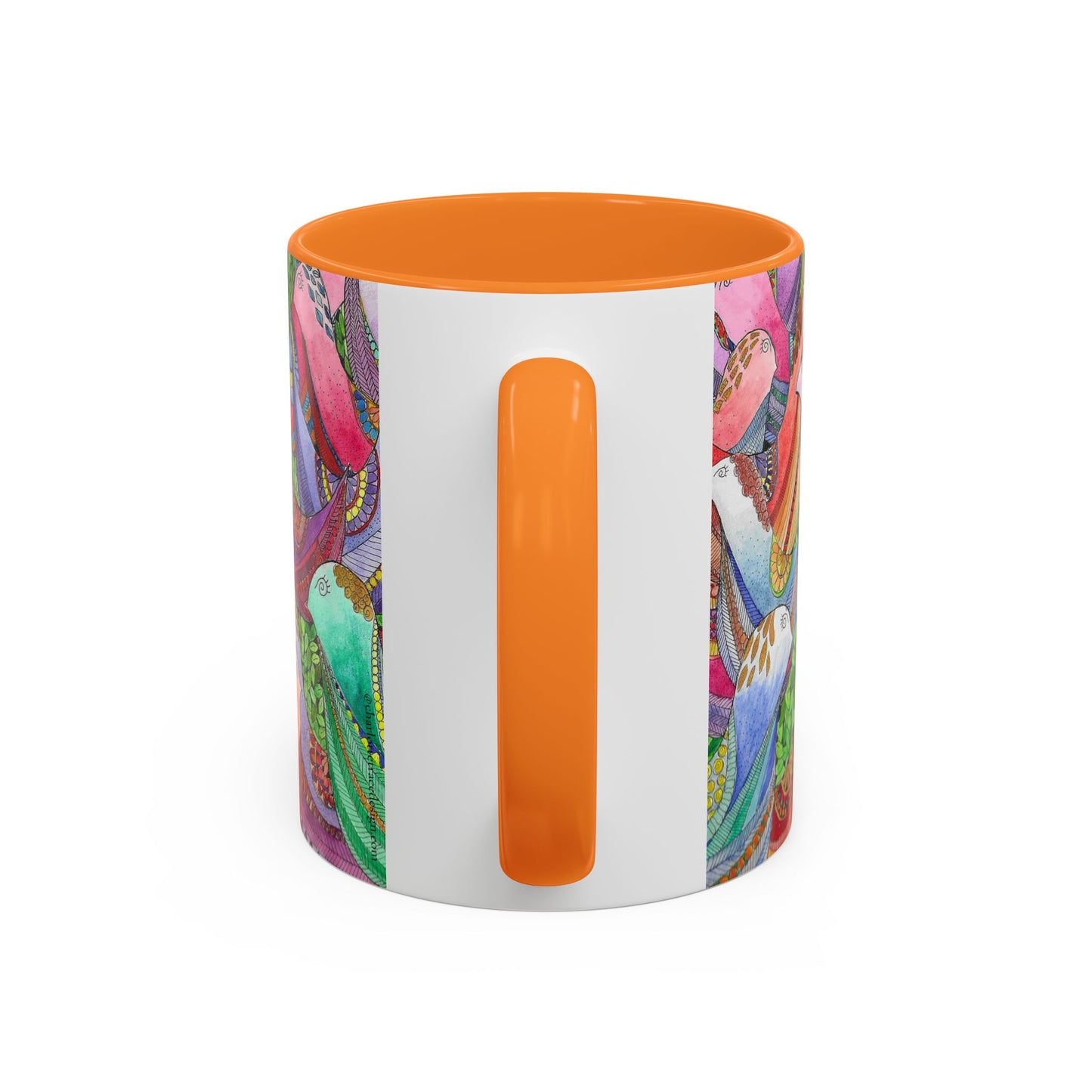 Colorful Pigeon Bird Mug — Vibrant Watercolor Bird Coffee Cup (11oz)