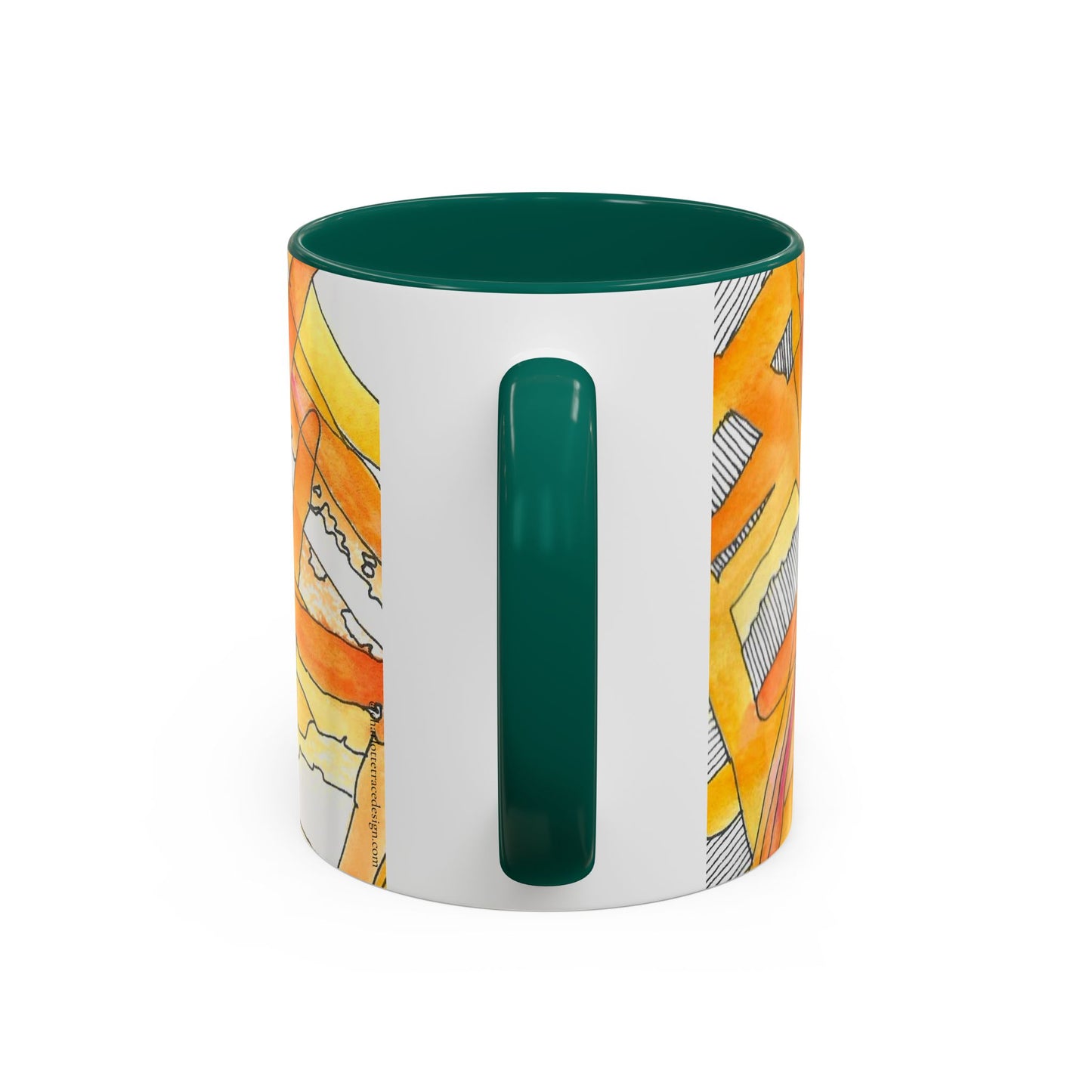 Abstract Orange Watercolor Mug — Vibrant Hand-Painted 11oz Ceramic Coffee Mug