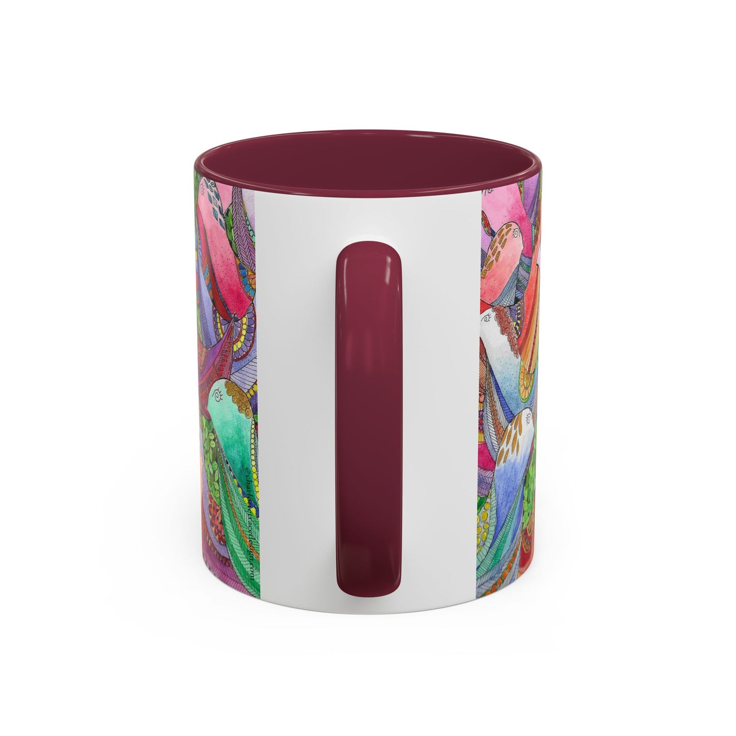 Colorful Pigeon Bird Mug — Vibrant Watercolor Bird Coffee Cup (11oz)