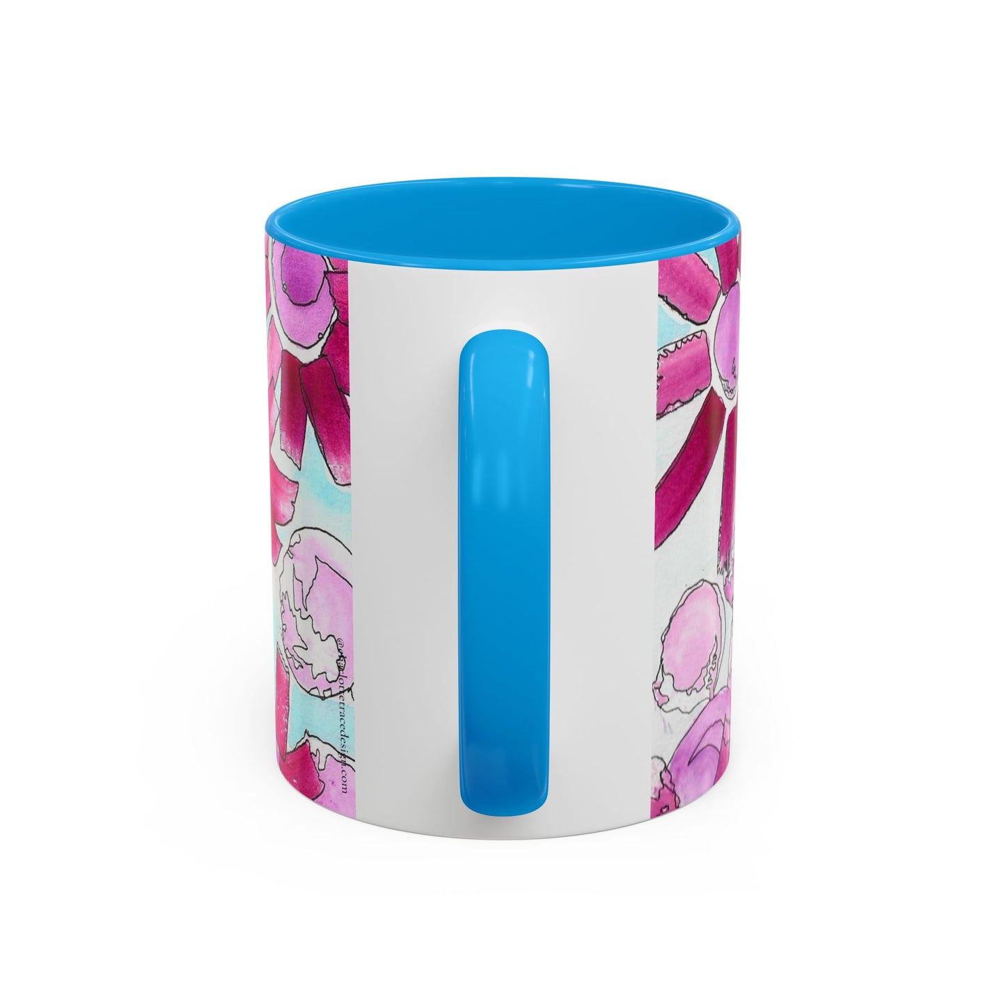 Pink Floral Watercolor Coffee Mug 11oz