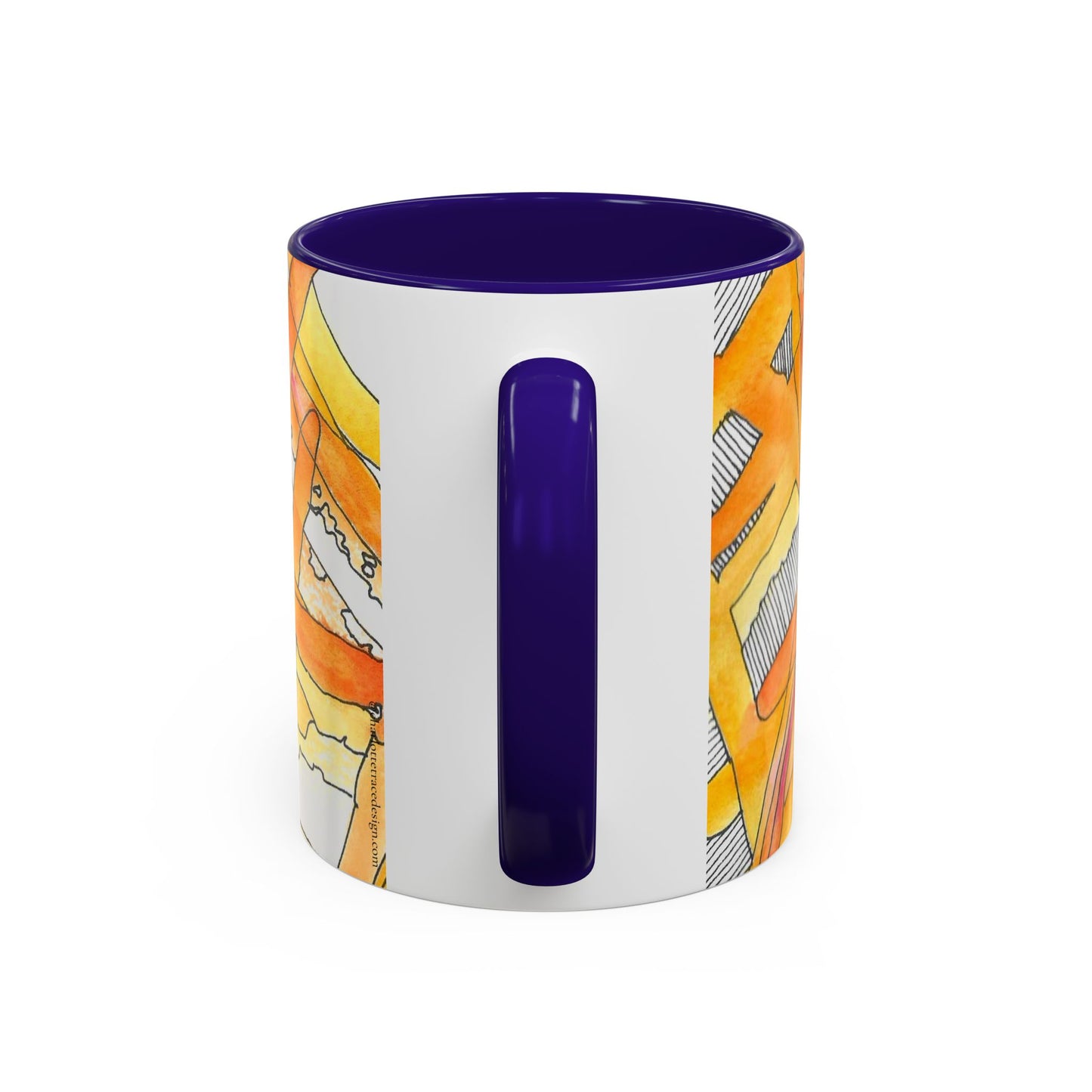 Abstract Orange Watercolor Mug — Vibrant Hand-Painted 11oz Ceramic Coffee Mug